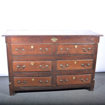 Lot 487 - George III oak mule chest