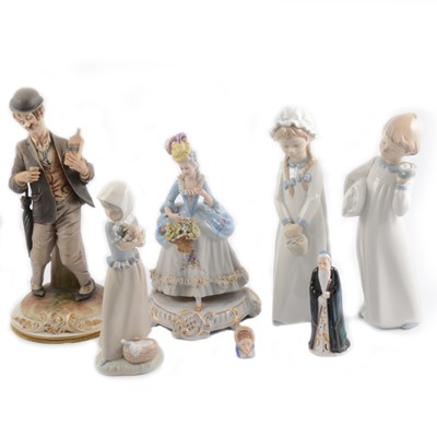 Lot 10 - Seven ceramic figures including Nao and Capodimonte