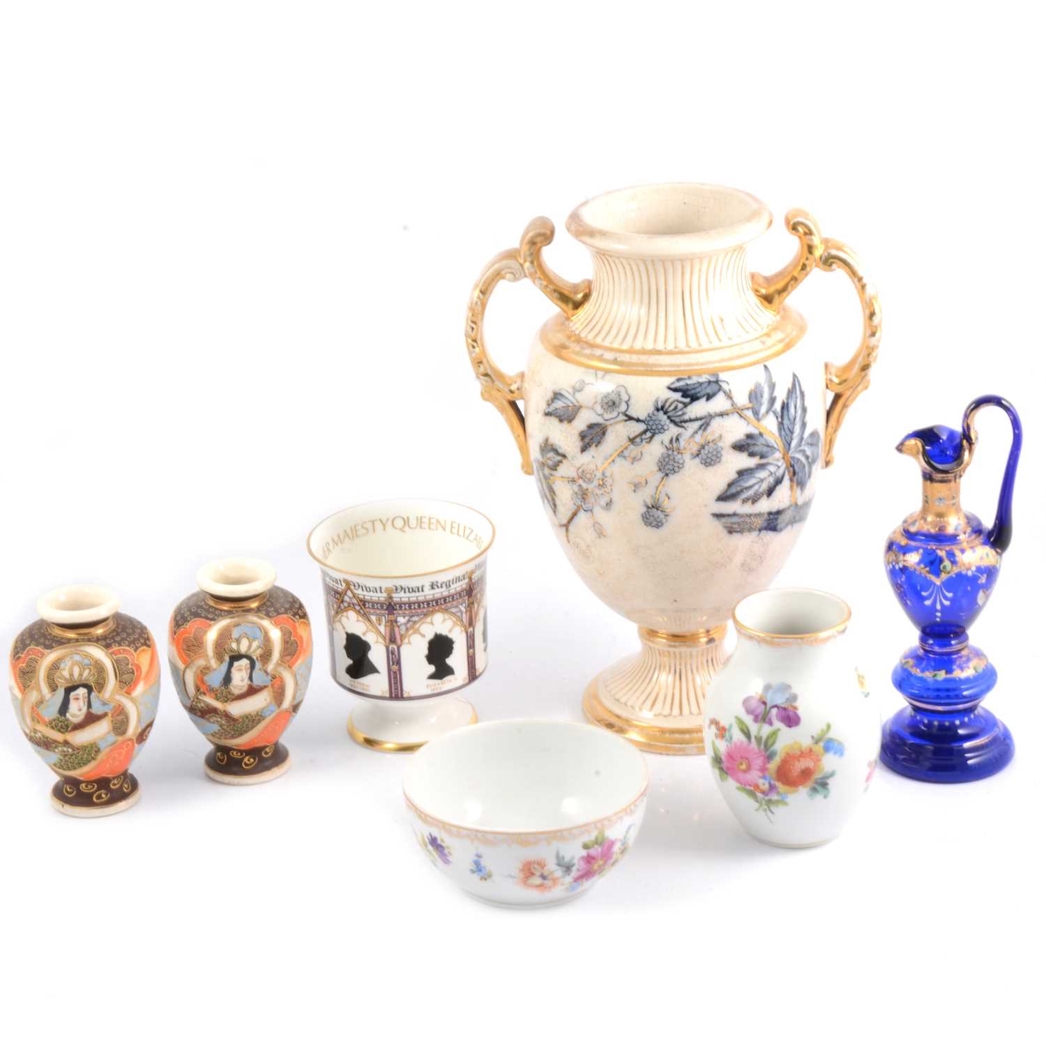 Lot 34 - Box of miscellaneous china and a rose bowl.
