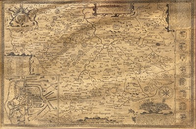 Lot 338 - After John Speed, Leicester both Countye and Citie, and two other maps after G De L'Isle