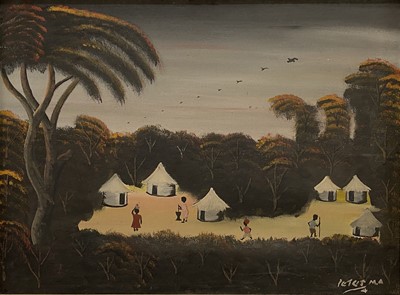 Lot 353 - African School, Coastal Village, and another Village scene