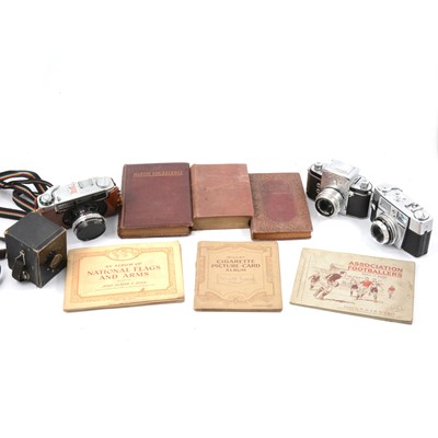 Lot 75 - Vintage cameras, books and cigarette cards.