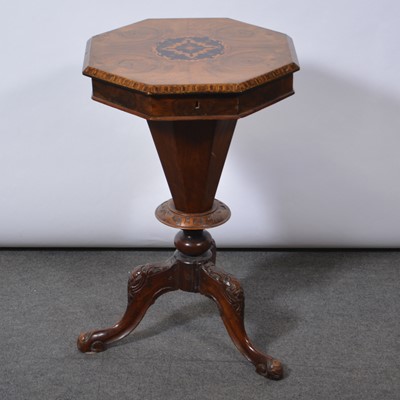 Lot 304 - Victorian walnut and marquetry work table