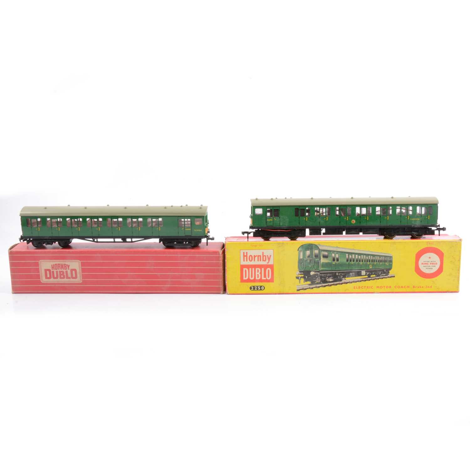 Lot 49 - Hornby Dublo OO gauge 2250 2-rail electric motor coach brake 2nd and driving trailer.