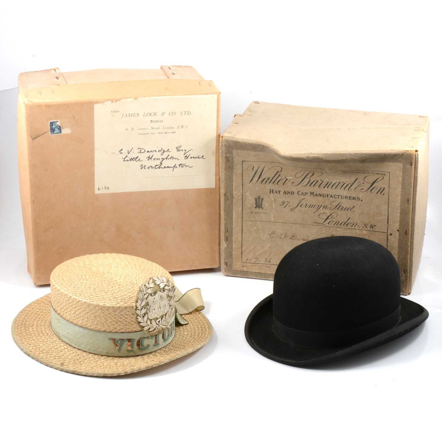 Lot 70 - Rowing Interest: Eton College straw boater, 'Victory', 2nd quarter 20th century