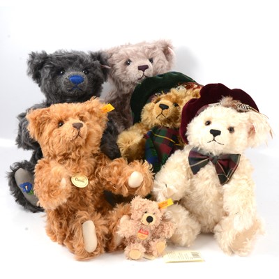 Lot 244 - Steiff teddy bears, six including British Collector's 1999