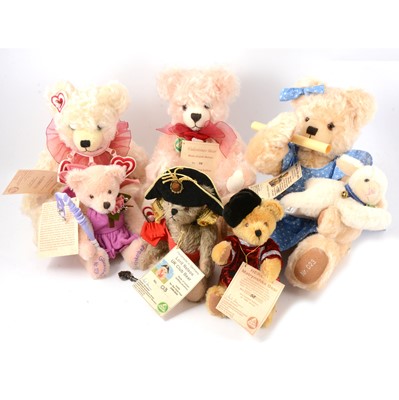 Lot 249 - Hermann-Spielwaren mohair teddy bears, six including Mary Had a Little Lamb