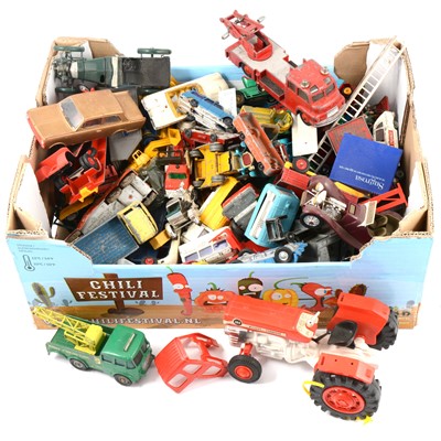 Lot 109 - Die-cast models; one tray of loose play-worn examples, including Dinky, Matchbox, Corgi and others.