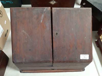 Lot 82 - Stationery box, three other boxes and mantel clock.