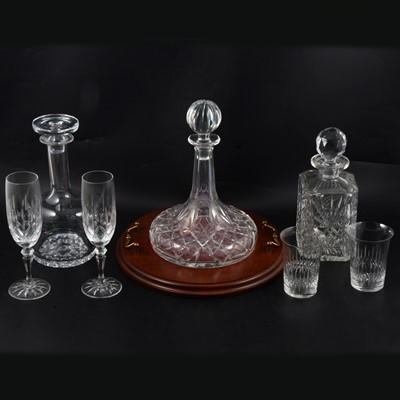 Lot 17 - Quantity of glassware, including ships decanter.