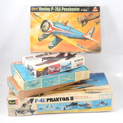 Lot 196 - Plastic model kits, including Revell 1:34E Phantom II.
