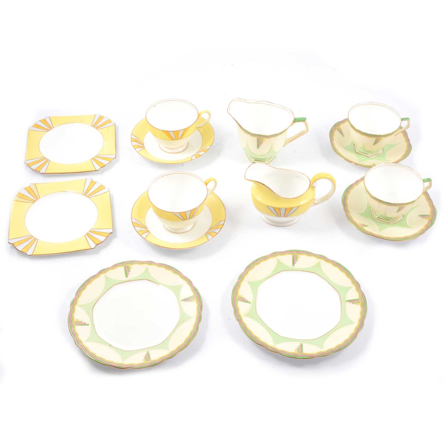 Lot 51 - Two Aynsley China Art Deco teasets.
