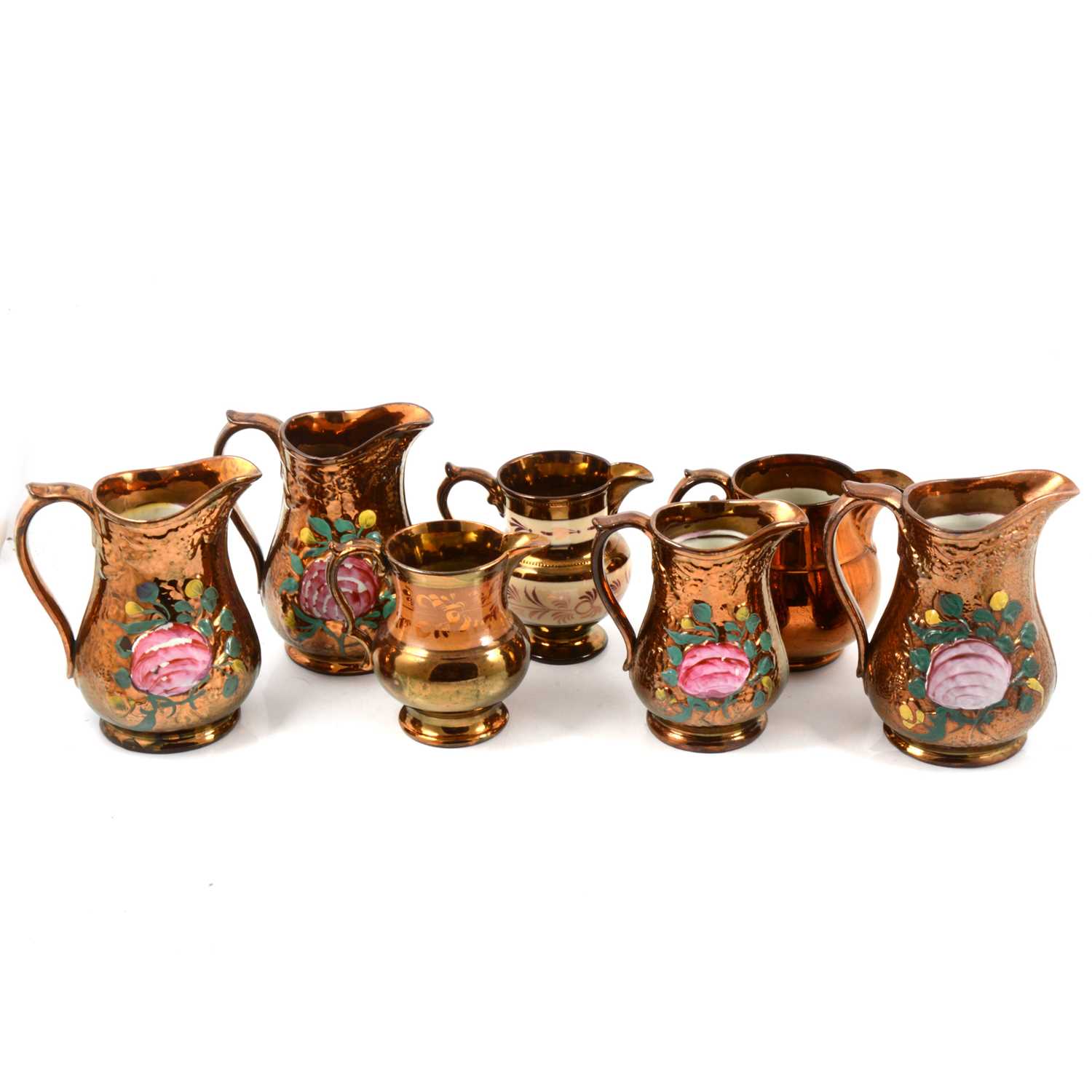 Lot 50 - Quantity of copper lustreware jugs.