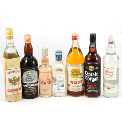Lot 305 - Seven assorted bottles of rum and other spirits
