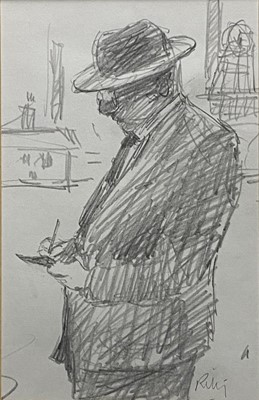 Lot 33 - Harold Riley, Lowry drawing (standing)