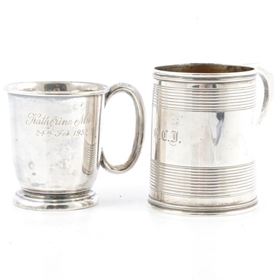 Lot 228 - Silver christening mug, Edward Barnard & Sons Ltd, London 1906, and another.