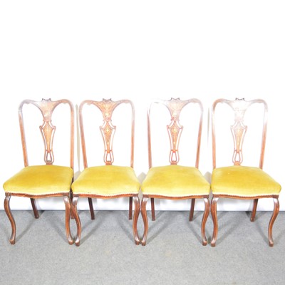 Lot 512 - Set of four Victorian inlaid mahogany chairs