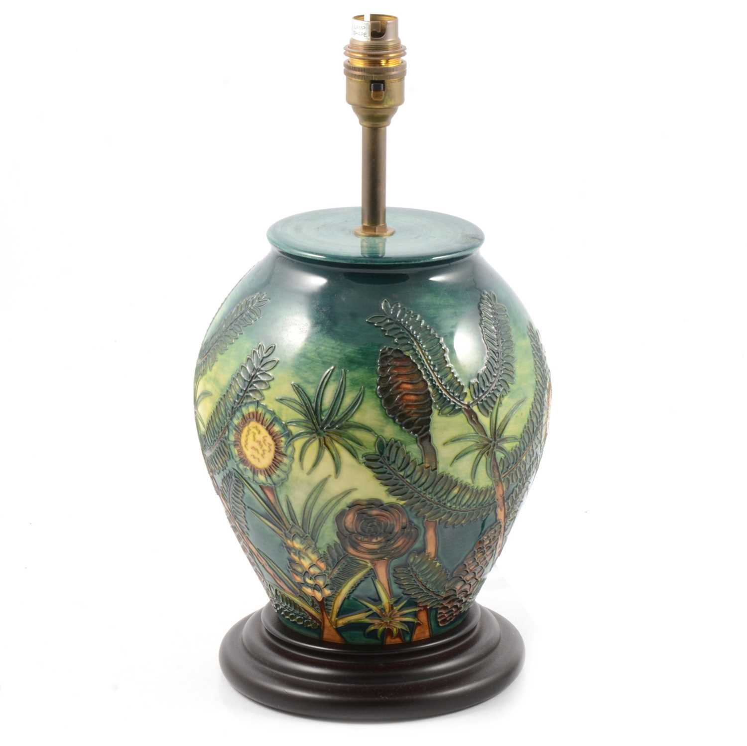 Lot 49 - Moorcroft Pottery lamp base, pine cone design