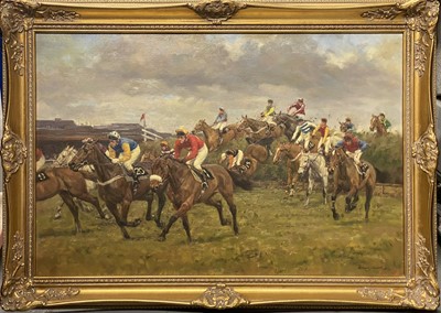 Lot 64 - Frederick J Haycock. The Grand National at Becher's Brook.