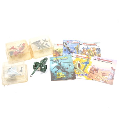 Lot 150 - Commando war comics, Britain's field gun, model aircraft and Philips' Planisphere.