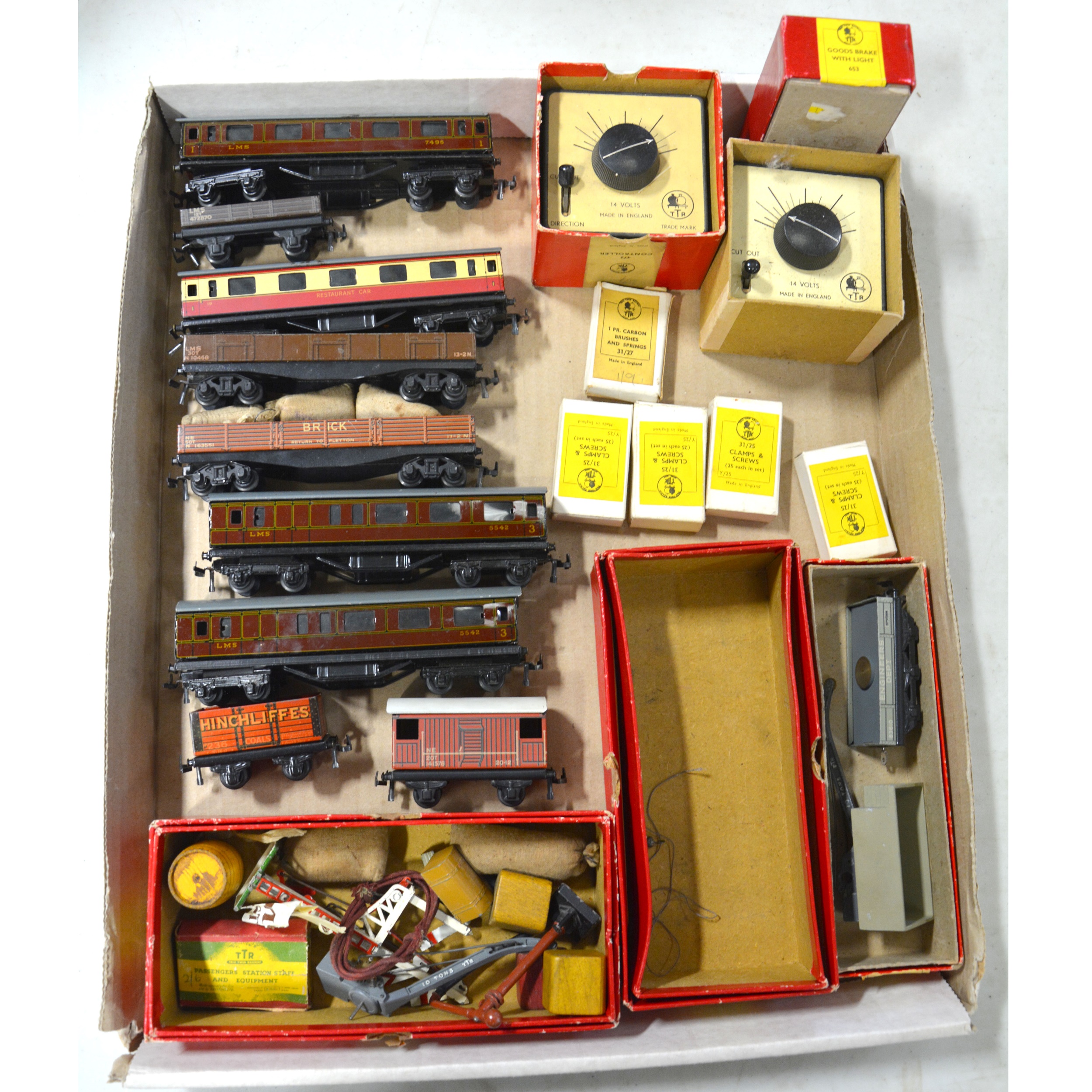 Two OO gauge Trix Twin locomotives, two boxed Trix Twin Ore wagons, a Two OO gauge Trix Twin locomotives, two boxed Trix Twin Ore wagons, a