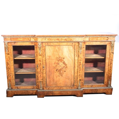 Lot 277 - Victorian walnut, gilt metal mounted and marquetry breakfront credenza