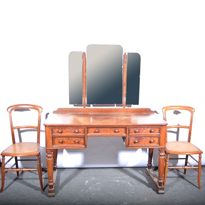 Lot 529 - Victorian mahogany dressing table and a pair of bedroom chairs