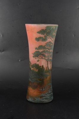 Lot 1013 - Daum, a cameo glass landscape vase, early 20th century