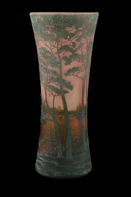 Lot 1013 - Daum, a cameo glass landscape vase, early 20th century