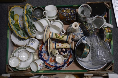 Lot 26 - Royal Doulton and Royal Worcester coffee cups and saucers, Imari pattern bowls and other ceramics.