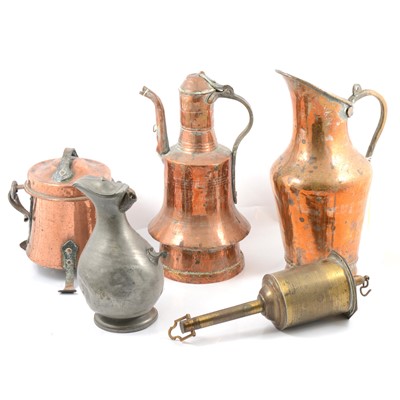 Lot 139 - Copper, brass and pewter wares.