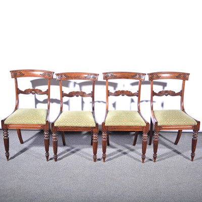 Lot 611 - Set of four William Iv rosewood dining chairs