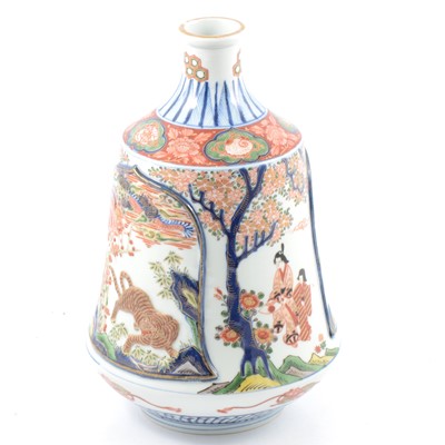 Lot 3 - Chinese bell-form vase with shallow relief panels