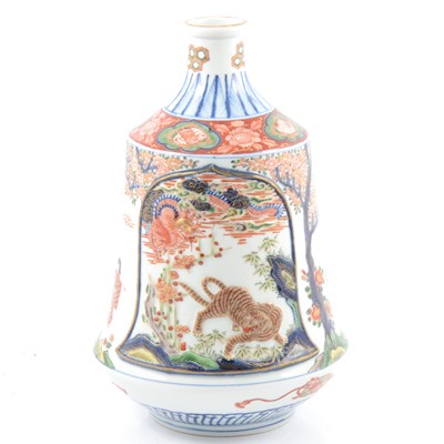 Lot 3 - Chinese bell-form vase with shallow relief panels