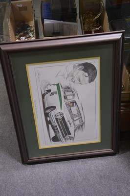 Lot 485 - Christopher Dugan, two Jim Clark racing prints, signed.