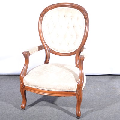 Lot 503 - Victorian walnut easy chair