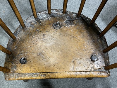 Lot 244 - Primitive oak, ash and sycamore comb back chair