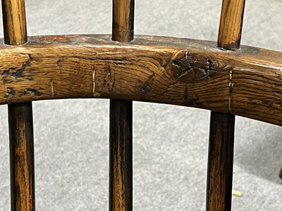 Lot 244 - Primitive oak, ash and sycamore comb back chair