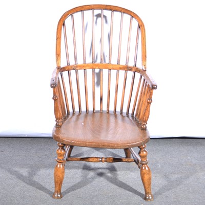 Lot 608 - Victorian elm and ash Windsor chair.