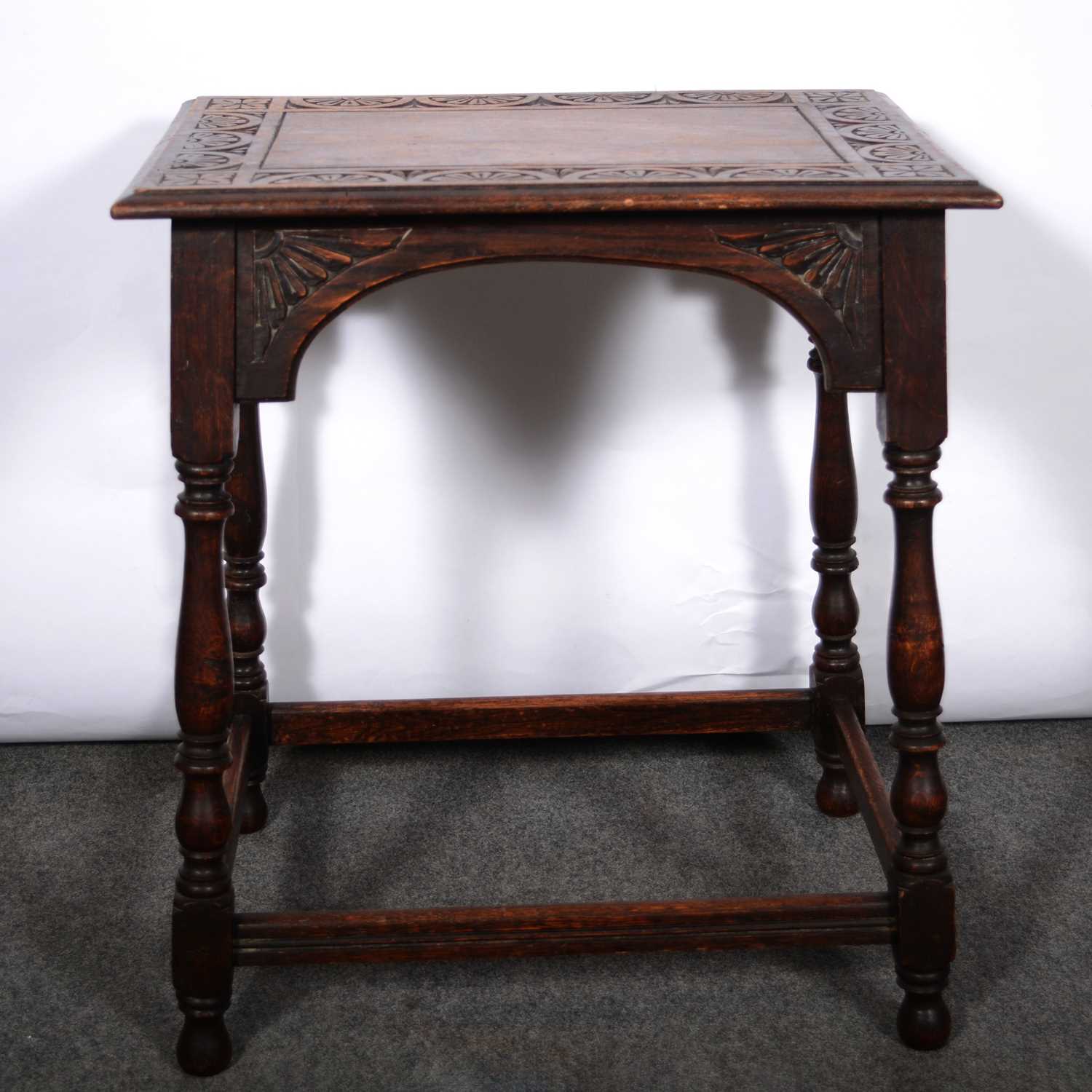 Lot 470 - Carved oak hall table