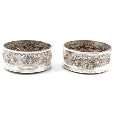 Lot 229 - Matched pair of silver coasters, Howard, Battie & Hawksworth, Sheffield 1832 and 1836.