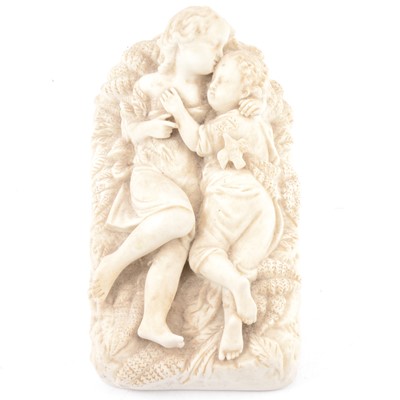 Lot 25 - Parian 'Babes in the Wood' group.