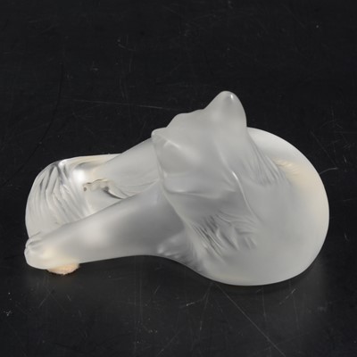 Lot 15 - Lalique Crystal, Happy Cat, a frosted glass figure, and two other cat figures