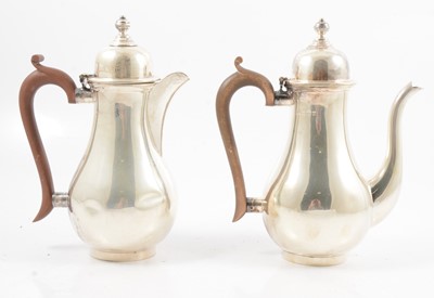 Lot 265 - Silver coffee pot and hot water jug