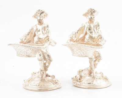 Lot 257 - Pair of modern filled silver figural salts