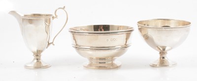 Lot 270 - Silver milk jug and sugar bowl and another sugar bowl