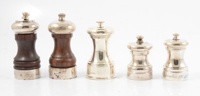 Lot 268 - Five capstan salt and pepper pots