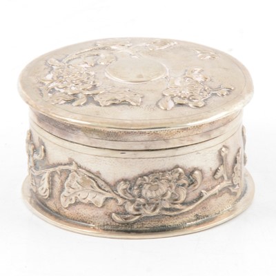 Lot 226 - Chinese white metal lidded pot.