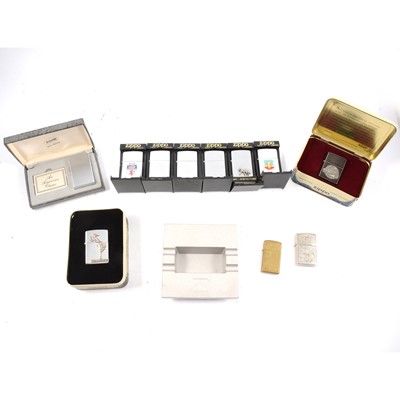 Lot 171 - Zippo cigarette lighters, Marlboro with boxed ashtray, 60th Anniversary, The Vintage Girl.