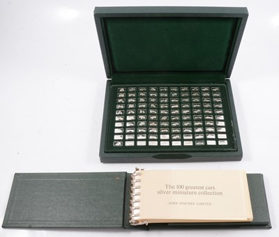Lot 239 - John Pinches Ltd. The 100 Greatest Cars Silver Miniature Collection.